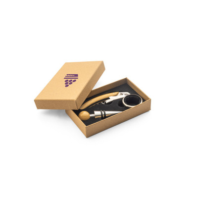 SAVORY. Bamboo and stainless steel wine set